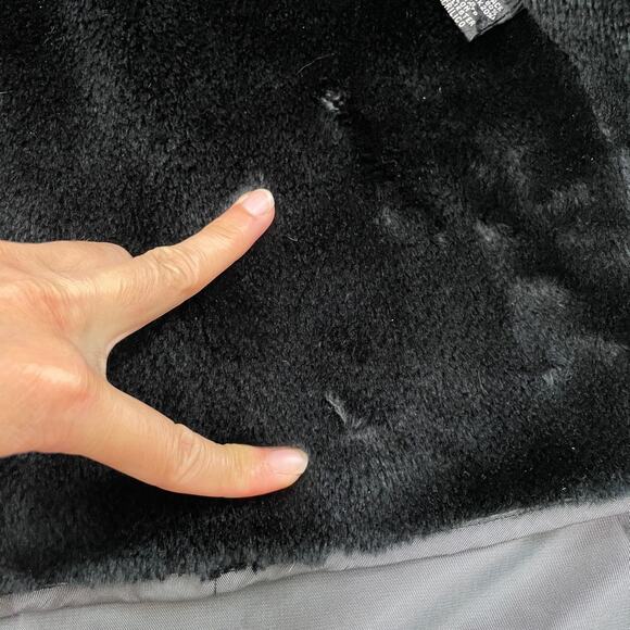 VTG Womens Neiman Marcus Leather Coat Jacket L Black Faux Fur Lined Capsule - Picture 16 of 16